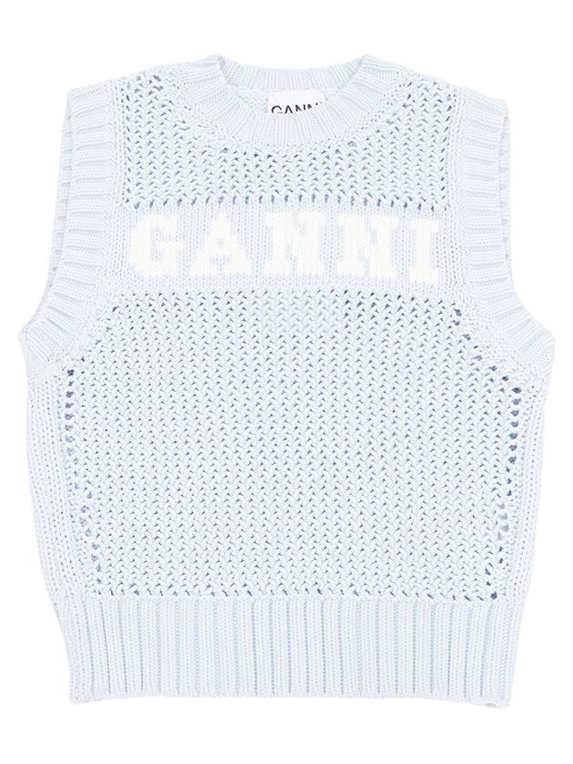 Cotton Rope Vest Poder Blue - GANNI - BALAAN 2