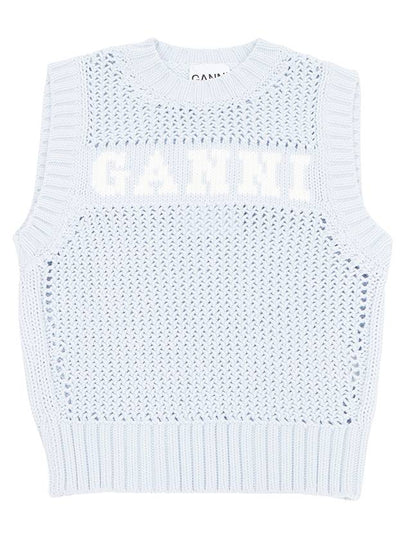 Cotton Rope Vest Poder Blue - GANNI - BALAAN 2