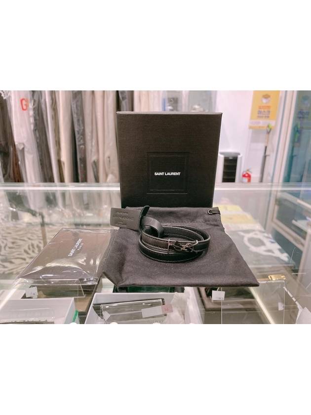 Opyum Silver Double Wrap Bracelet Black - SAINT LAURENT - BALAAN 2