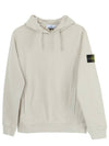 Wappen Patch Brushed Cotton Fleece Hoodie Plaster - STONE ISLAND - BALAAN 2