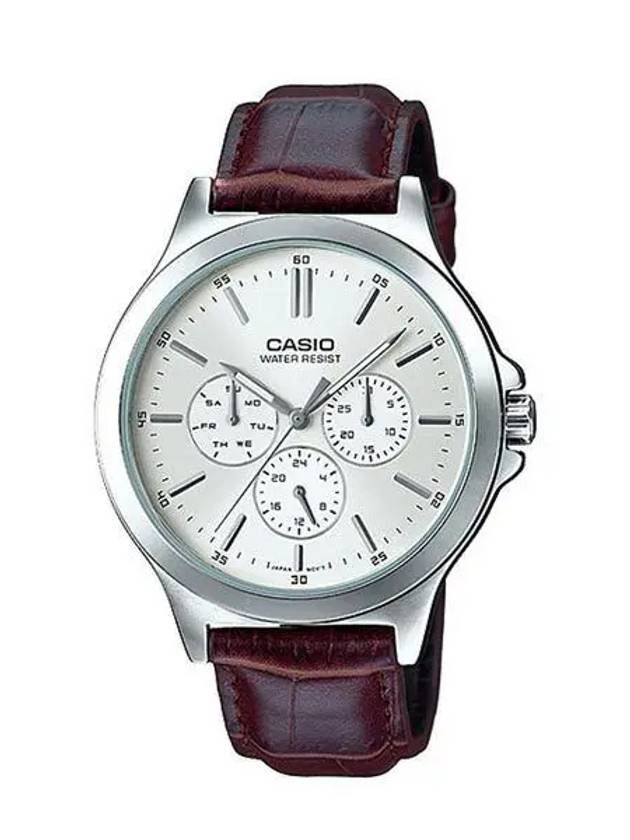 Men's Leather Wrist Watch MTPV300L7A - CASIO - BALAAN 1