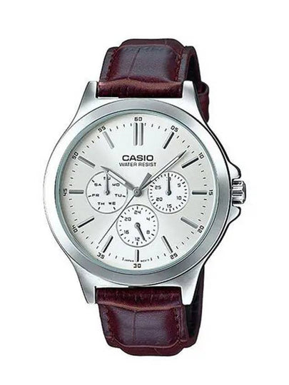 Men's Leather Wrist Watch MTPV300L7A - CASIO - BALAAN 2