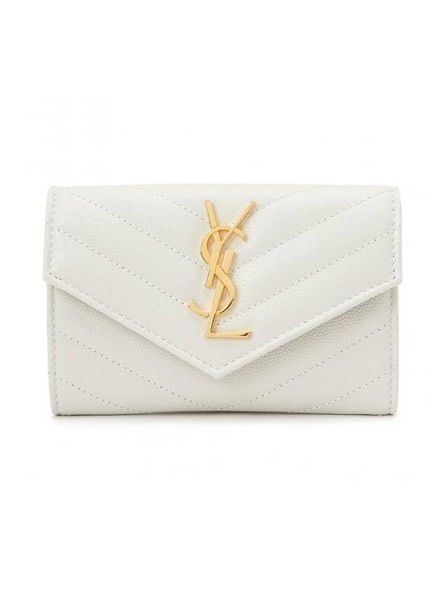 Monogram Envelope Small Half Wallet Ivory - SAINT LAURENT - BALAAN 1