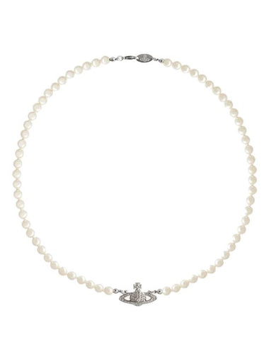 Mini Bas Relief Pearl Necklace Cream - VIVIENNE WESTWOOD - BALAAN 1