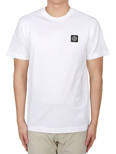 Logo Patch Short Sleeve T-Shirt White - STONE ISLAND - BALAAN 2