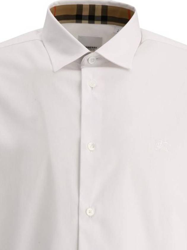 Men's Logo Cotton Short Sleeve Shirt White - BURBERRY - BALAAN 4