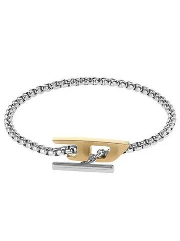 Logo Chain Stainless Steel Bracelet Silver - DIESEL - BALAAN 1