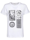 Skeleton Print Short Sleeve T-Shirt White - ALEXANDER MCQUEEN - BALAAN.