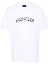 Powder Effect Logo Cotton Short Sleeve T-Shirt Optical White - MONCLER - BALAAN 2