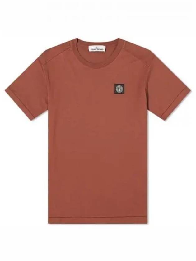 Men's Wappen Logo Patch Short Sleeve T-Shirt Burgundy - STONE ISLAND - BALAAN 1