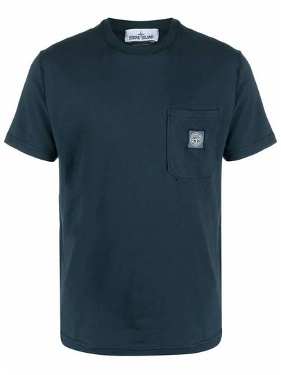 Wappen Logo Patch Pocket Short Sleeve T-Shirt Navy - STONE ISLAND - BALAAN 2