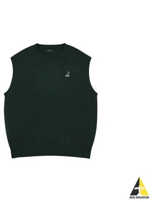 Chest symbol knit vest 1869 green - KANGOL - BALAAN 1