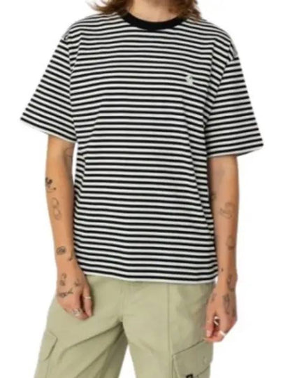 Verner Stripe Short Sleeve T-Shirt Black - CARHARTT WIP - BALAAN 2