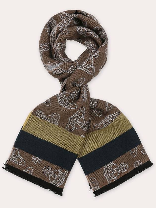 [VIVIENNE WESTWOOD] RTW ORB LINING STRIPE SCARF 35X190 8103013G-W00D3-PN CAMEL - VIVIENNE WESTWOOD - BALAAN 1