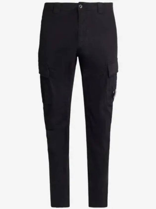 Stretch Satin Cargo Straight Pants Black - CP COMPANY - BALAAN 2