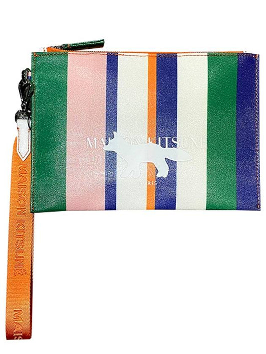 Profile Fox Stripe Canvas Strap Clutch Bag - MAISON KITSUNE - BALAAN 2