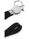 Salvatore Gancini Black Leather Key Holder Silver - SALVATORE FERRAGAMO - BALAAN.