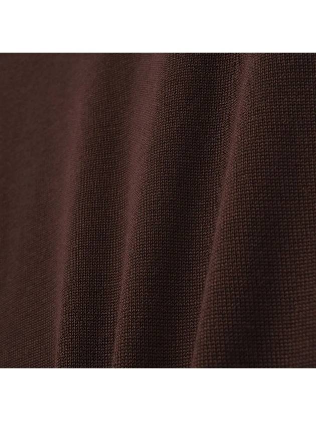 Wool Polo Half Knit Top Brown - NOIRER FOR WOMEN - BALAAN 8