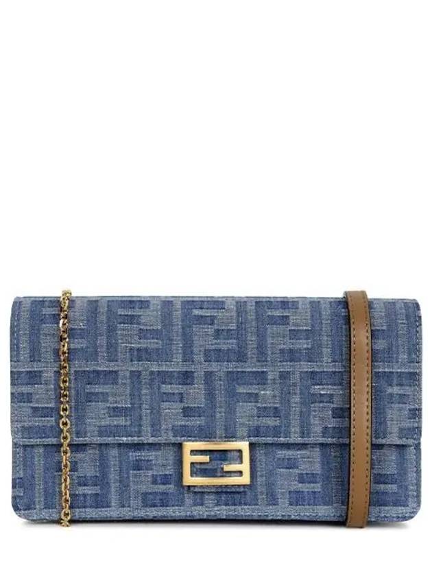 FF Logo Denim Shoulder Bag Blue - FENDI - BALAAN 2