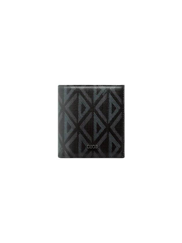 CD Diamond Canvas Compact Vertical Card Wallet Black - DIOR - BALAAN 1