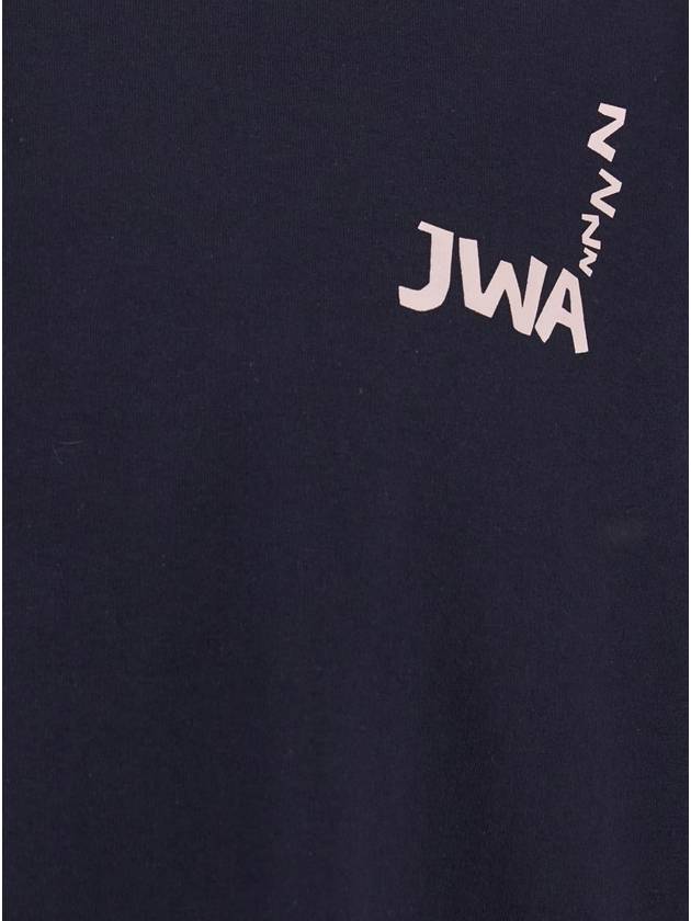 Blue Crewneck T-Shirt With Logo Detail On The Front And Maxi Slogan Print On The Rear In Cotton Man - JW ANDERSON - BALAAN 3