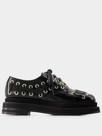 Heart Toe Grommet Brogue Loafers - Simone Rocha - Leather - Black - SIMONE ROCHA - BALAAN 1