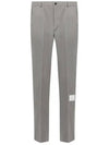 Men's Twill Unconstructed Cotton Straight Pants Grey - THOM BROWNE - BALAAN 2