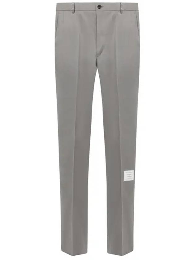 Men's Twill Unconstructed Cotton Straight Pants Grey - THOM BROWNE - BALAAN 2