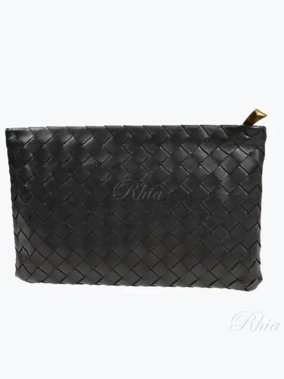 Intrecciato Medium Clutch Bag Black - BOTTEGA VENETA - BALAAN 2