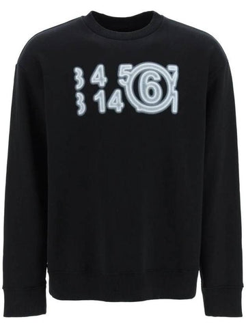 Number Logo Cotton Sweatshirt Black - MAISON MARGIELA - BALAAN 1