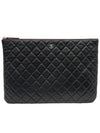 Women s A69251 Black Caviar Skin COCO Silver Logo Large Clutch - CHANEL - BALAAN 1