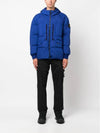 Garment Dyed Crinkle Reps Recycled Nylon Hoodie Padding Bright Blue - STONE ISLAND - BALAAN 3