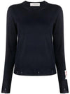 Round Neck Wool Knit Top Navy - GOLDEN GOOSE - BALAAN 1