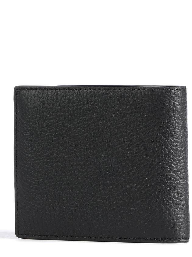 Men's Hudson Pebbled Leather Slim Half Wallet Black - MICHAEL KORS - BALAAN 3