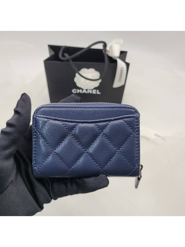 Classic card wallet navy zipper AP0216 - CHANEL - BALAAN 7