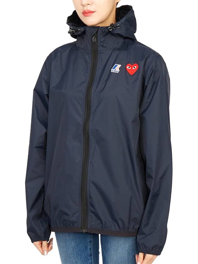 Small Heart Wappen Windbreaker Navy - COMME DES GARCONS - BALAAN 8