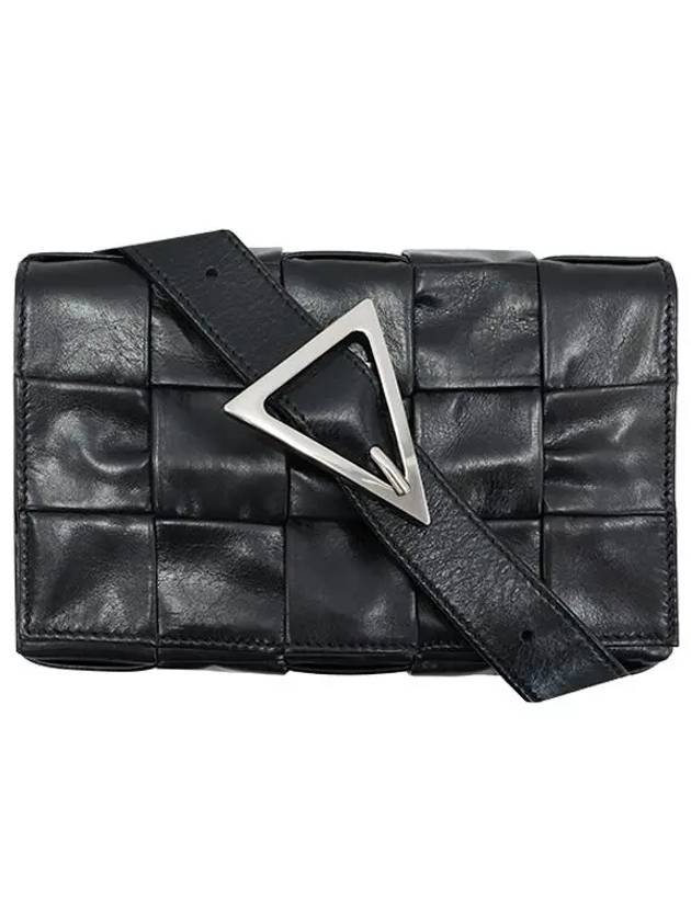 Cassette Intrecciato Small Leather Cross Bag Black - BOTTEGA VENETA - BALAAN 2