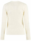 Embroidered Logo Pony Cable Knit Top Cream - POLO RALPH LAUREN - BALAAN 4