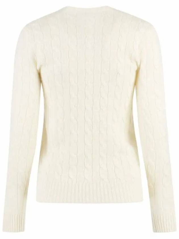 Embroidered Logo Pony Cable Knit Top Cream - POLO RALPH LAUREN - BALAAN 4