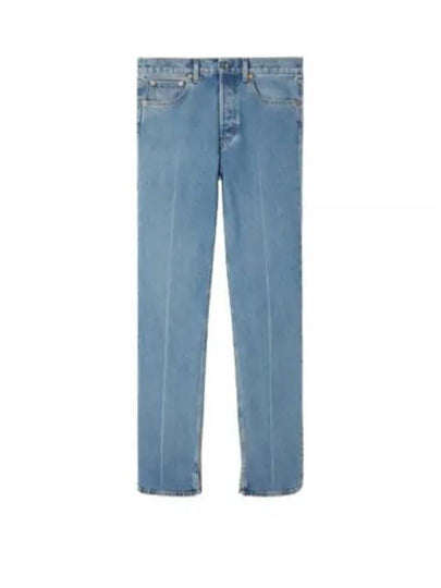 Cotton Back Logo Patch Straight Jeans Blue - GUCCI - BALAAN 2