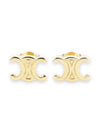 Gold Triomphe Stud Earrings 461CY6BRA 35OR - CELINE - BALAAN 3