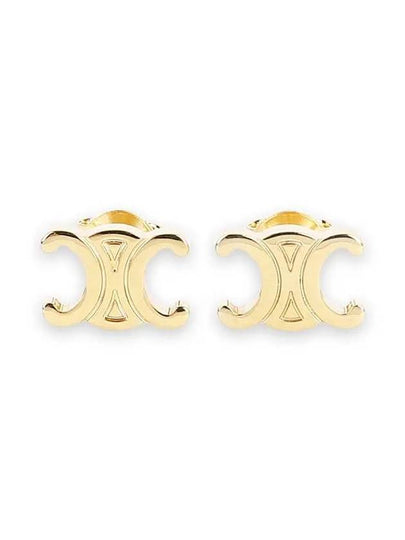 Gold Triomphe Stud Earrings 461CY6BRA 35OR - CELINE - BALAAN 2