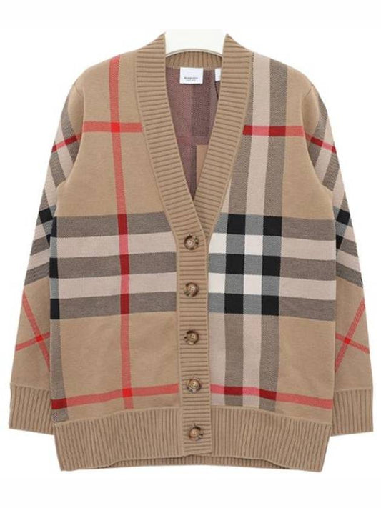 Check Technical Wool Jacquard Cardigan Archive Beige - BURBERRY - BALAAN 2