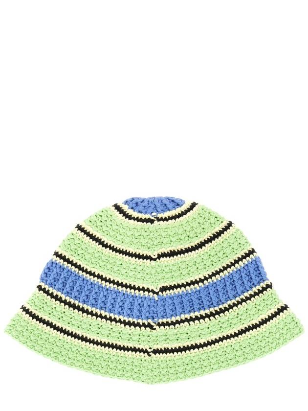 Crochet Knit Bucket Hat Green - STELLA MCCARTNEY - BALAAN 3