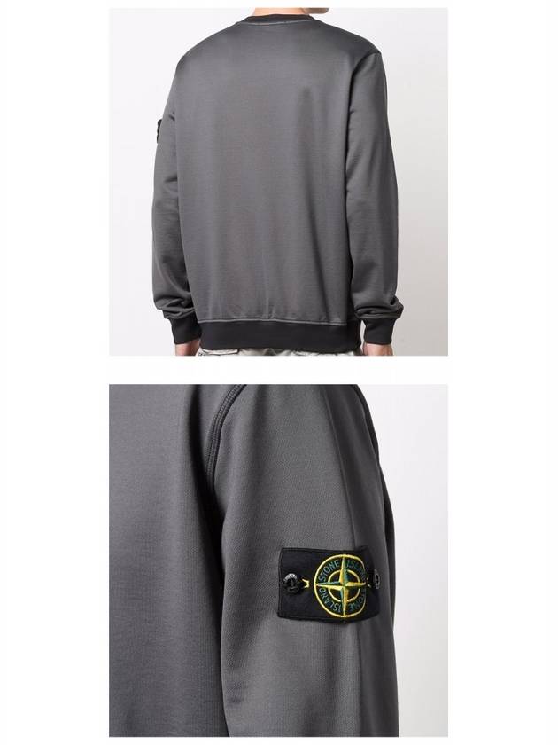 Men's Wappen Patch Round Cotton Nylon Fleece Sweatshirt Dark Grey - STONE ISLAND - BALAAN 6