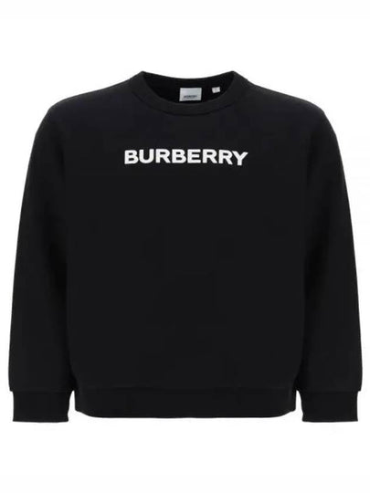 Logo Print Crew Neck Sweatshirt Black - BURBERRY - BALAAN 2