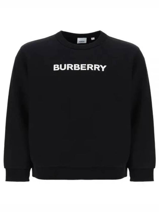 Logo Print Crew Neck Sweatshirt Black - BURBERRY - BALAAN 2