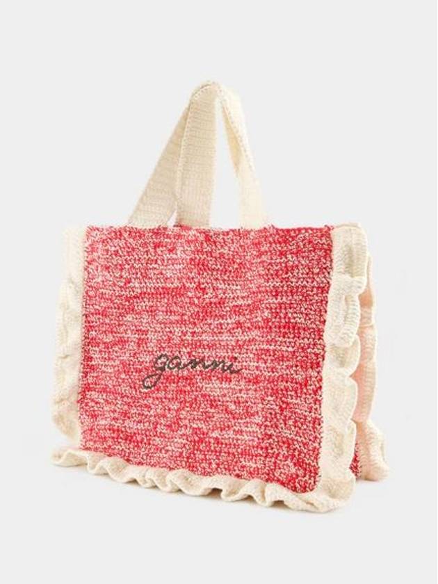 Logo Crochet Frill Tote Bag - GANNI - BALAAN 2