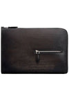 Nino Tgm Scritto Leather Clutch Bag Nero Grigio - BERLUTI - BALAAN 2