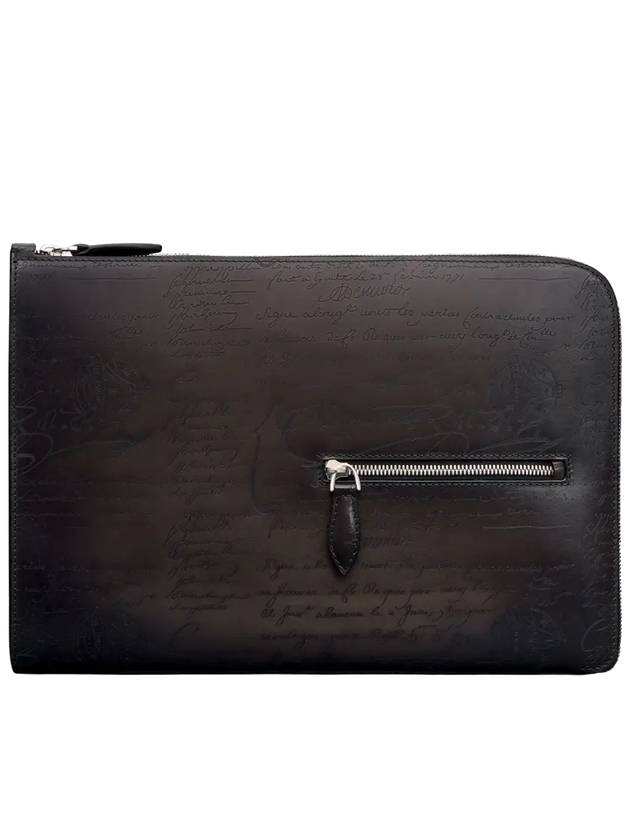 M244397K02 Nino TGM Scritto Leather Clutch - BERLUTI - BALAAN 1